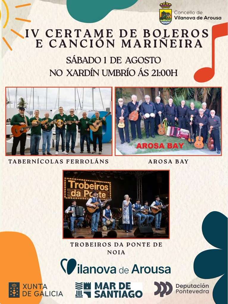 IV Certame de Boleros e Canción Mariñeira (2026) en Vilanova de Arousa