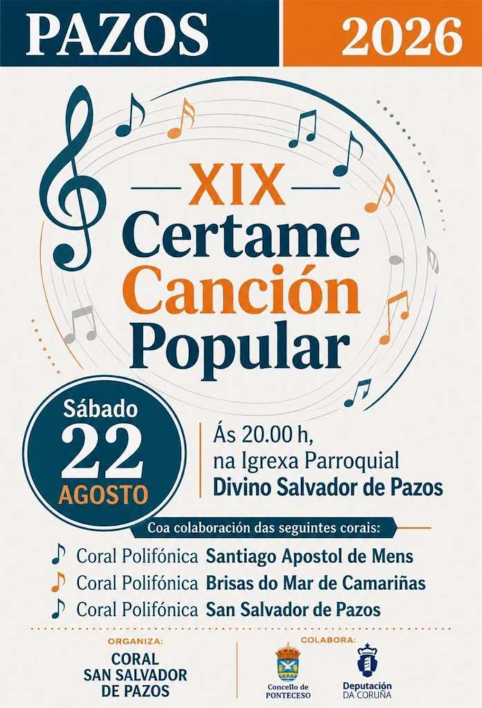 XIX Certame de Canción Popular (2026) en Ponteceso