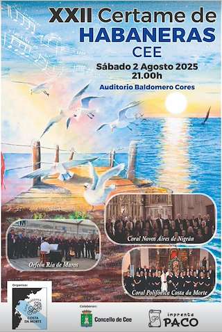 Fechas, información, programa, cartel, imágenes, mapa y ubicación de XXII Certame de Habaneras  en  Cee