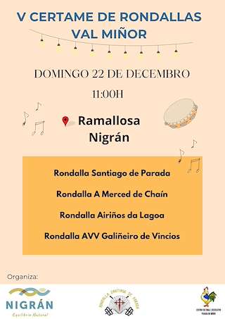 Fechas, información, programa, cartel, imágenes, mapa y ubicación de V Certame de Rondallas del Valmiñor  en  Nigrán
