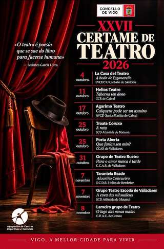 Fechas, información, programa, cartel, imágenes, mapa y ubicación de XXVII Certame de Teatro (2026)  en  Vigo