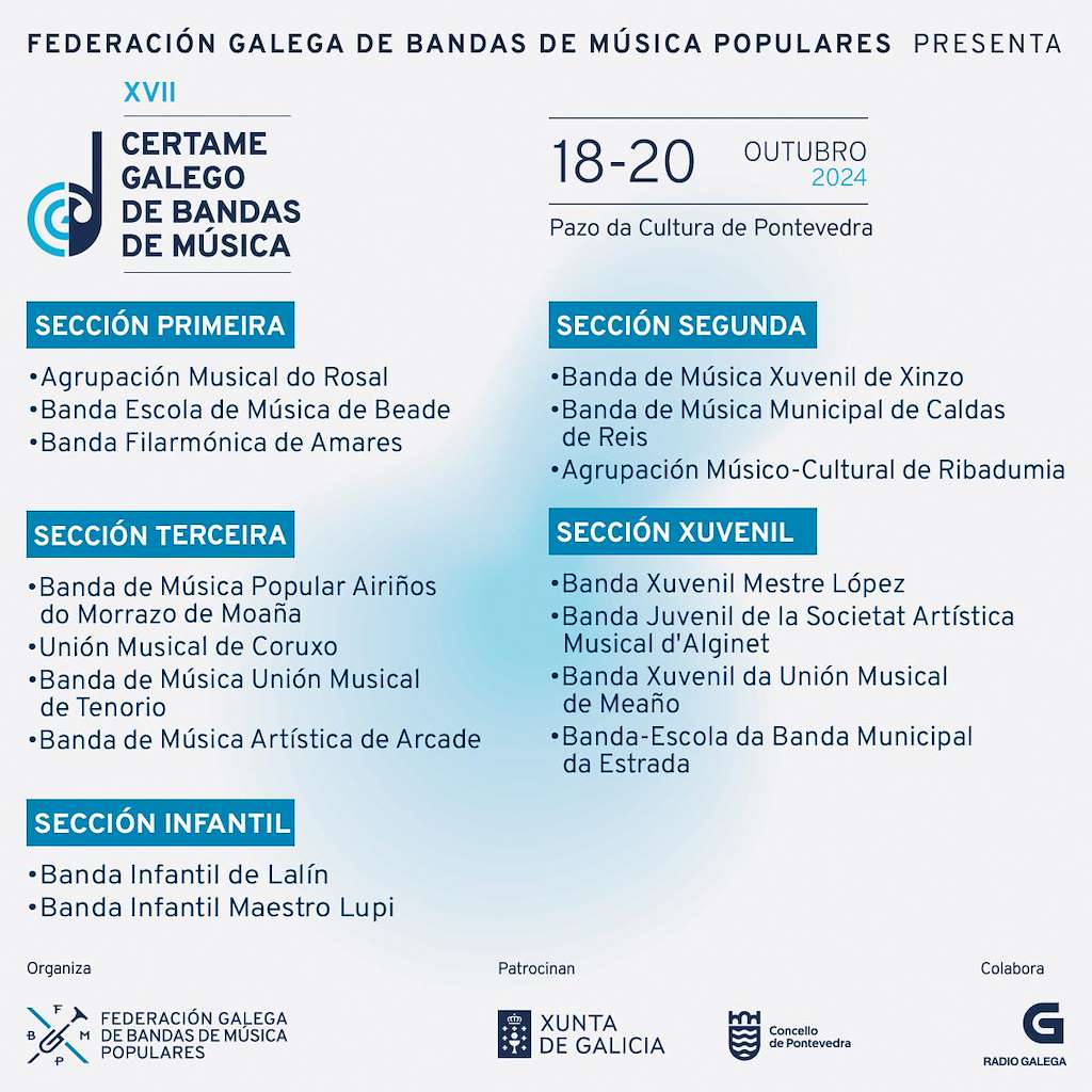 XVII Certame Galego de Bandas de Música en Pontevedra