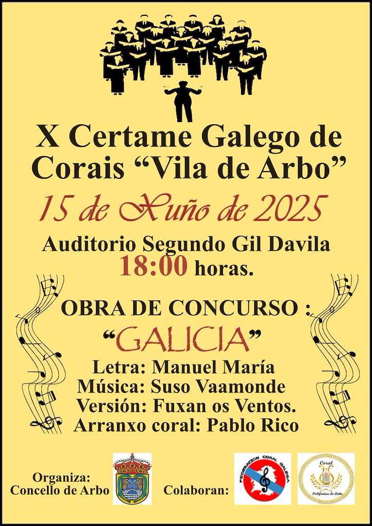 X Certame Galego de Corais (2025) en Arbo
