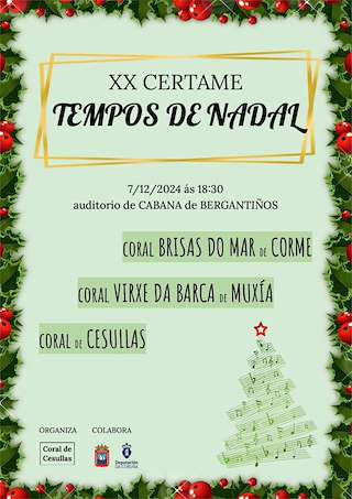 Fechas, información, programa, cartel, imágenes, mapa y ubicación de XX Certame Tempos de Nadal  en  Cabana de Bergantiños