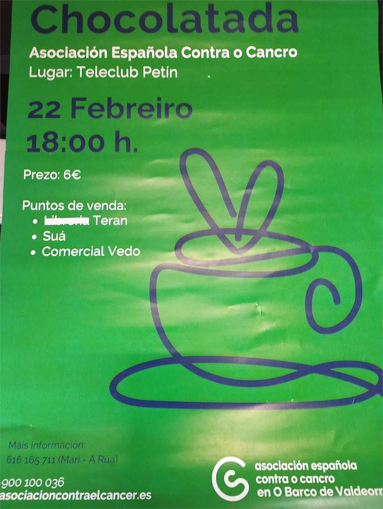 Chocolatada da AECC en Petín