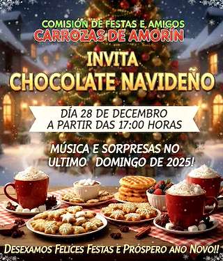 Fechas, información, programa, cartel, imágenes, mapa y ubicación de Chocolate Navideño de Amorín  (2025)  en  Tomiño