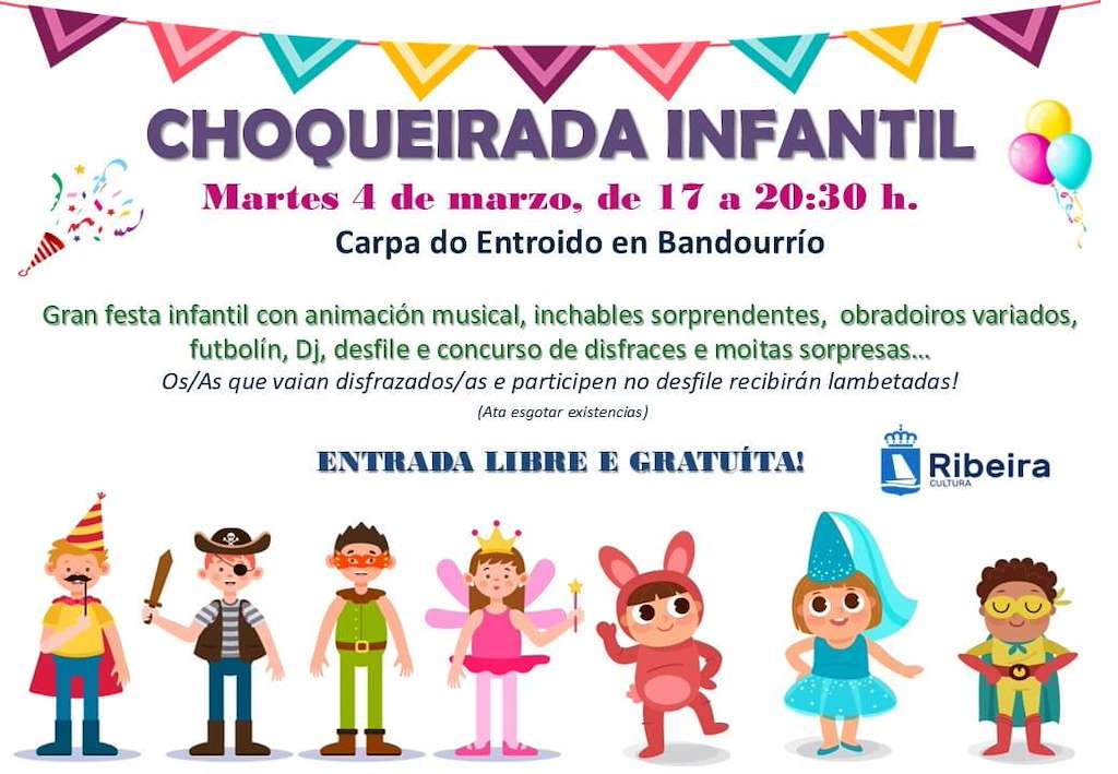 Choqueirada Infantil de Bandourrío en Ribeira