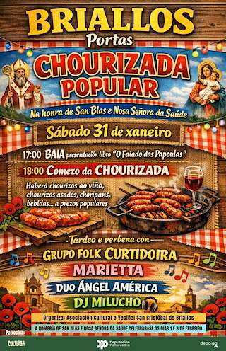 Fechas, información, programa, cartel, imágenes, mapa y ubicación de Chorizada Popular de Briallos (2026)  en  Portas