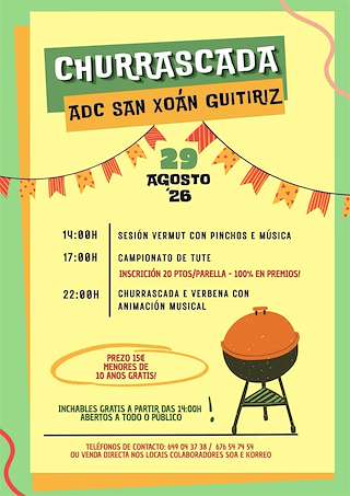Fechas, información, programa, cartel, imágenes, mapa y ubicación de Churrascada ADC San Xoán (2026)  en  Guitiriz