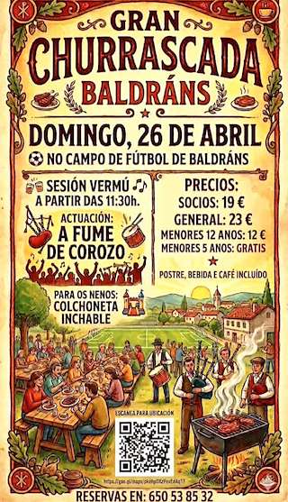 Fechas, información, programa, cartel, imágenes, mapa y ubicación de Churrascada de Baldráns  (2026)  en  Tui