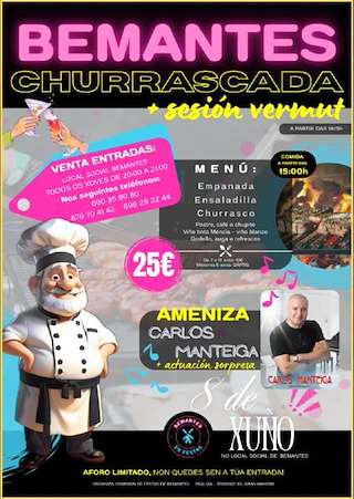 Fechas, información, programa, cartel, imágenes, mapa y ubicación de Churrascada de Bemantes  en  Miño