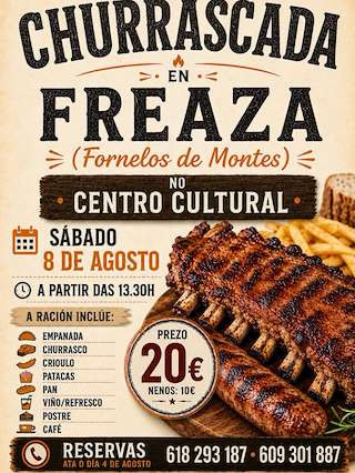 Fechas, información, programa, cartel, imágenes, mapa y ubicación de Churrascada de Freaza (2026)  en  Fornelos de Montes