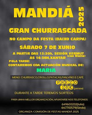 Fechas, información, programa, cartel, imágenes, mapa y ubicación de Churrascada de Mandiá  en  Ferrol