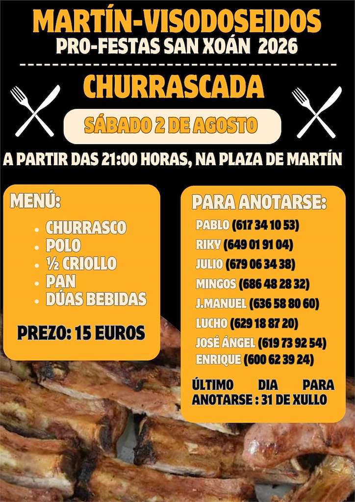 Churrascada de Martín-Visodoseidos (2025) en O Rosal