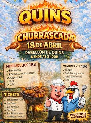 Fechas, información, programa, cartel, imágenes, mapa y ubicación de Churrascada de Quins (2026) en Melón