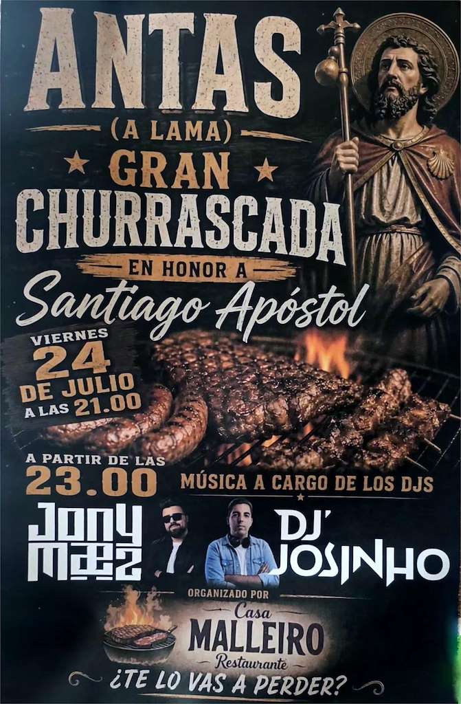 Churrascada de Santiago Apóstolo de Antas (2026) en A Lama