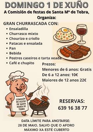 Fechas, información, programa, cartel, imágenes, mapa y ubicación de Churrascada de Tebra   en  Tomiño