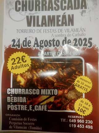Fechas, información, programa, cartel, imágenes, mapa y ubicación de Churrascada de Vilameán  en  Tomiño