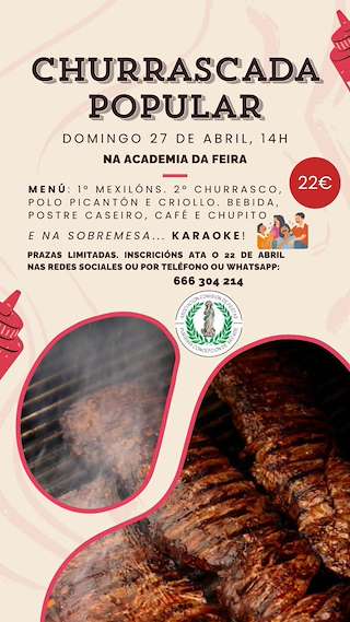 Fechas, información, programa, cartel, imágenes, mapa y ubicación de Churrascada Popular de Arcade  en  Soutomaior