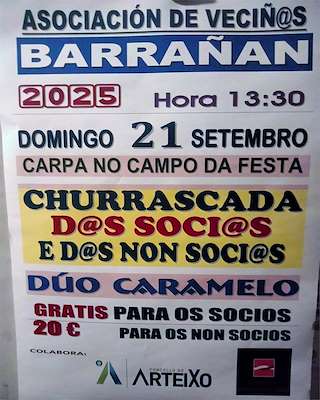 Fechas, información, programa, cartel, imágenes, mapa y ubicación de Churrascada Popular de Barrañan  en  Arteixo