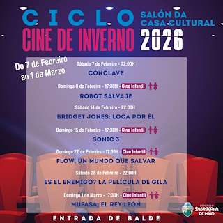 Fechas, información, programa, cartel, imágenes, mapa y ubicación de Ciclo Cine de Inverno  (2026) en Salvaterra do Miño
