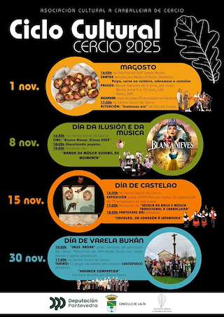 Fechas, información, programa, cartel, imágenes, mapa y ubicación de Ciclo Cultural de Cercio (2025)  en  Lalín
