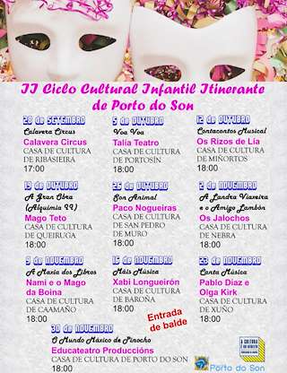 Fechas, información, programa, cartel, imágenes, mapa y ubicación de II Ciclo Cultural Infantil Itinerante  (2025) en Porto do Son