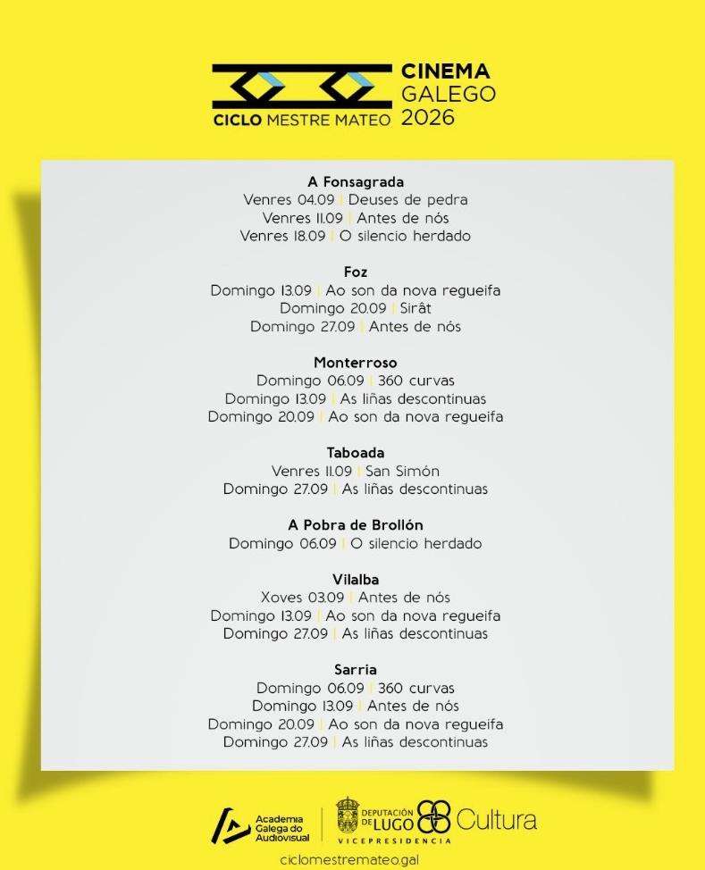 Ciclo de Cine Galego Mestre Mateo (2026) en Sarria