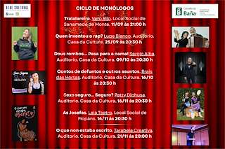 Fechas, información, programa, cartel, imágenes, mapa y ubicación de Ciclo de Monólogos (2026)  en  A Baña