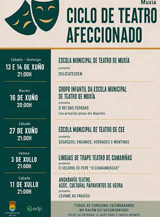 Fechas, información, programa, cartel, imágenes, mapa y ubicación de Ciclo de Teatro Afeccionado (2026)  en  Muxía