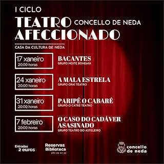 Fechas, información, programa, cartel, imágenes, mapa y ubicación de I Ciclo de Teatro Afeccionado (2026)  en  Neda