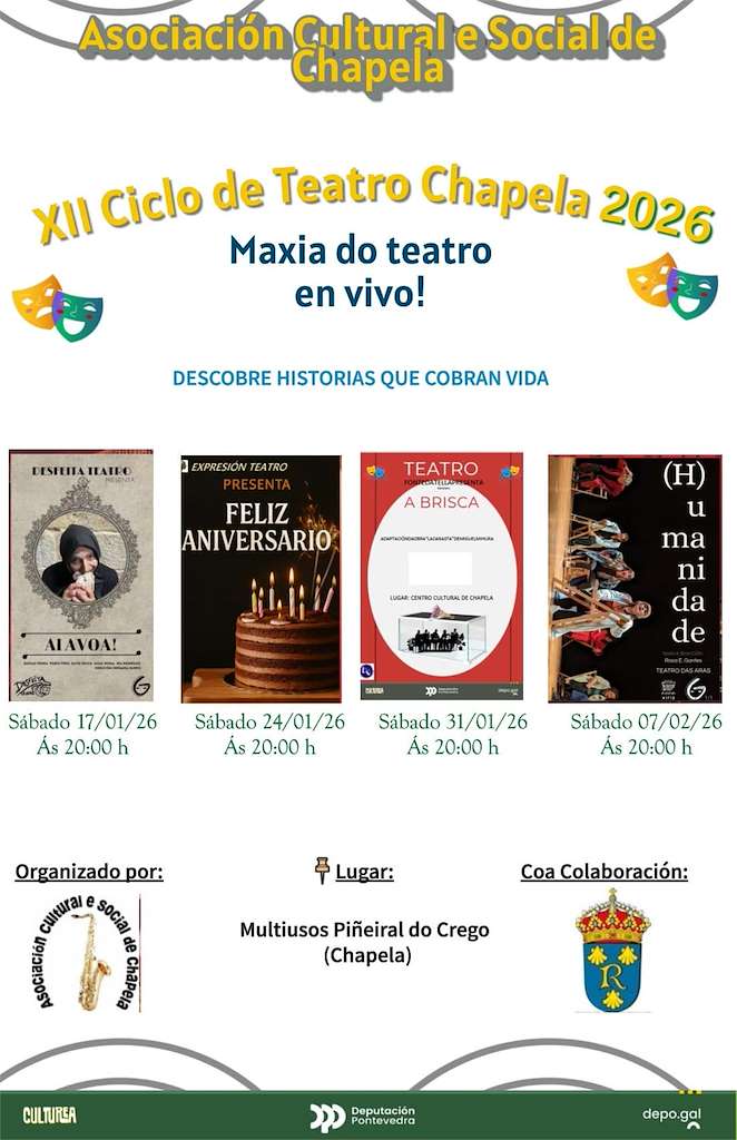 XII Ciclo de Teatro de Chapela (2026) en Redondela