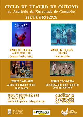 Fechas, información, programa, cartel, imágenes, mapa y ubicación de Ciclo de Teatro de Outono (2026)  en  Cambados