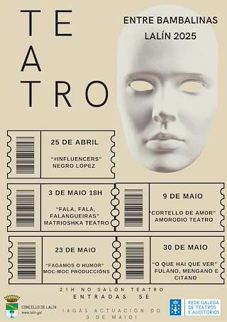 Fechas, información, programa, cartel, imágenes, mapa y ubicación de Ciclo de Teatro Entre Bambalinas   en  Lalín