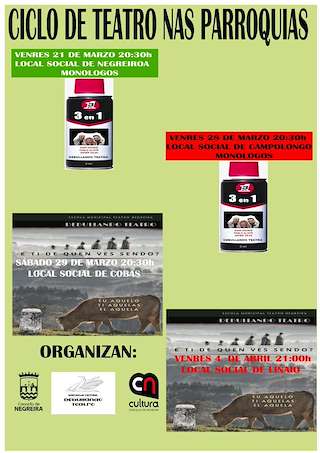 Fechas, información, programa, cartel, imágenes, mapa y ubicación de Ciclo de Teatro nas Parroquias  en  Negreira