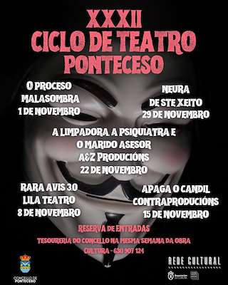 Fechas, información, programa, cartel, imágenes, mapa y ubicación de XXXII Ciclo de Teatro (2025)  en  Ponteceso