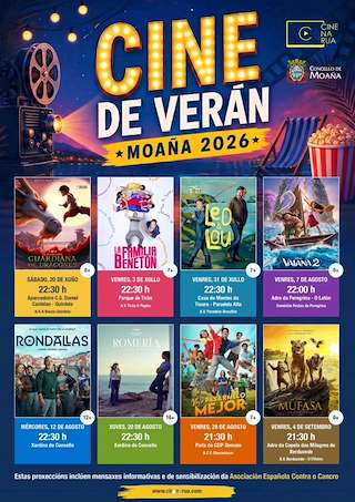 Fechas, información, programa, cartel, imágenes, mapa y ubicación de Cine de Verán (2026) en Moaña