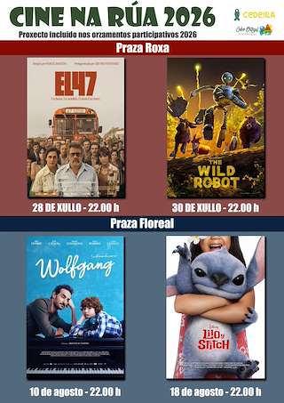 Fechas, información, programa, cartel, imágenes, mapa y ubicación de Cine na Rúa (2026) en Cedeira