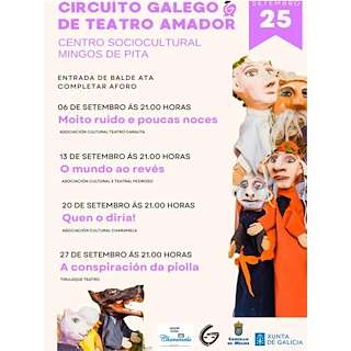 Fechas, información, programa, cartel, imágenes, mapa y ubicación de Circuíto Galego de Teatro Amador  en  Melide