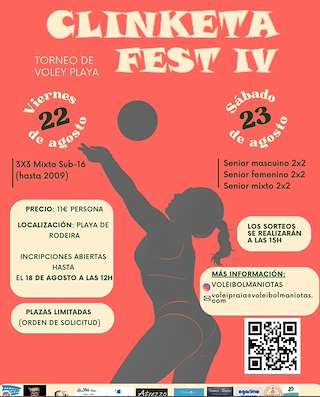 Fechas, información, programa, cartel, imágenes, mapa y ubicación de Clinketa Fest IV - Torneo de Voley Playa  en  Cangas