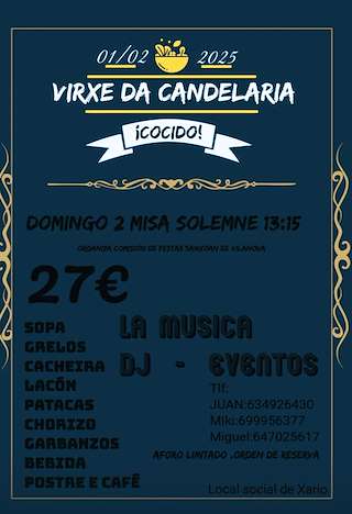 Xantar da Virxe da Candelaria (2026) en Miño