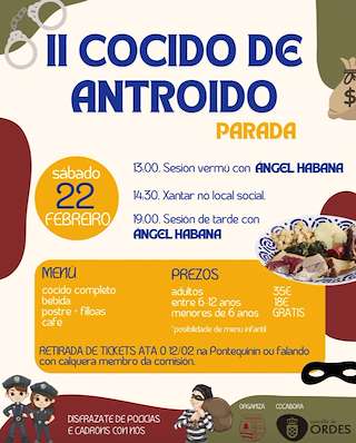 Fechas, información, programa, cartel, imágenes, mapa y ubicación de II Cocido de Antroido de Parada  en  Ordes