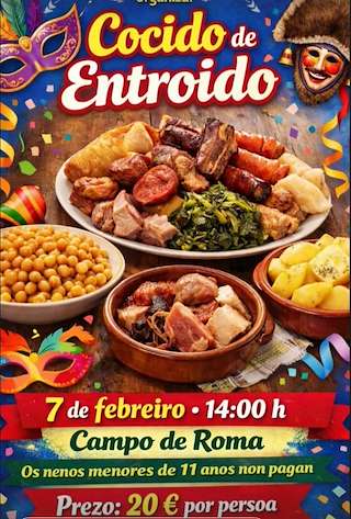 Fechas, información, programa, cartel, imágenes, mapa y ubicación de Cocido de Carnaval de Piñor (2026)  en  Barbadás