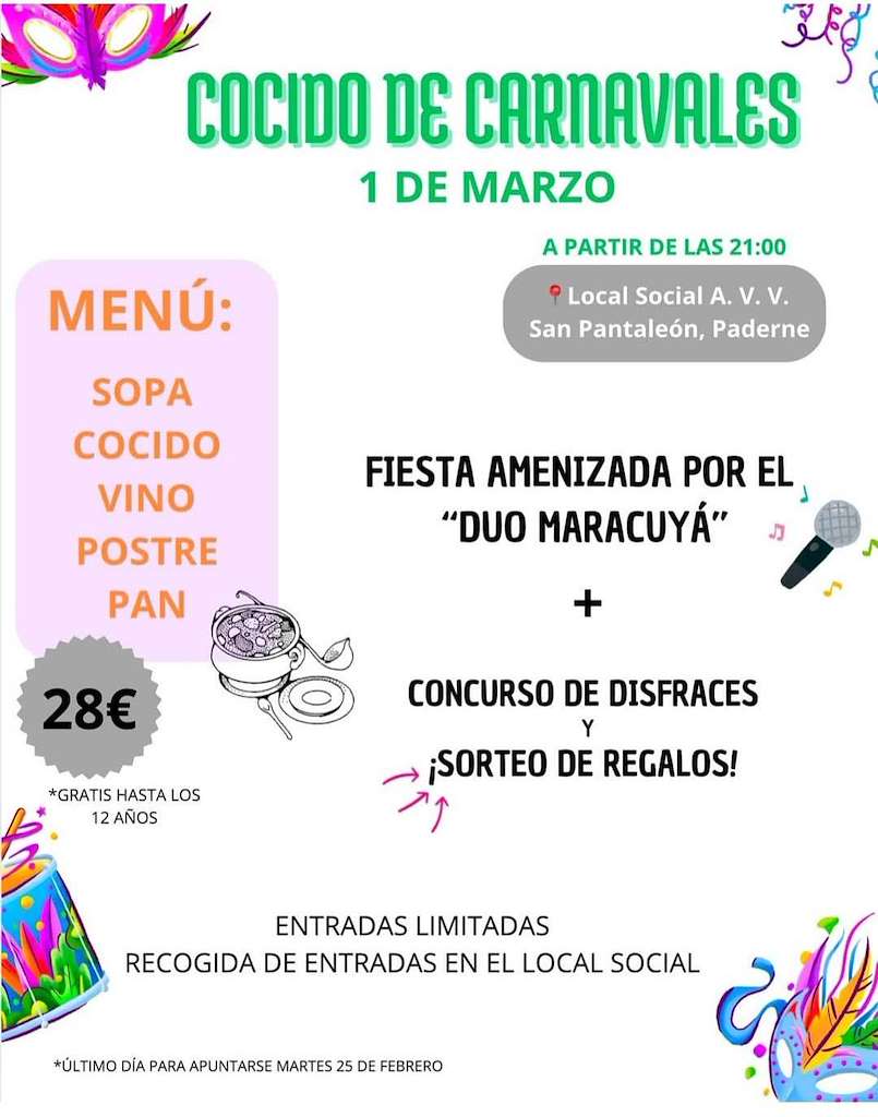 Cocido de Carnavales de Pantaleón en Paderne
