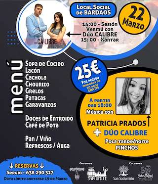 Fechas, información, programa, cartel, imágenes, mapa y ubicación de Cocido de Entroido de Bardaos  en  San Sadurniño