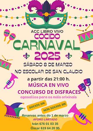 Fechas, información, programa, cartel, imágenes, mapa y ubicación de Cocido de Entroido de San Claudio   en  Ortigueira