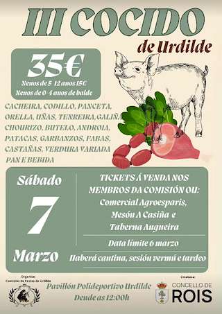 Fechas, información, programa, cartel, imágenes, mapa y ubicación de III Cocido de Urdilde (2026)  en  Rois