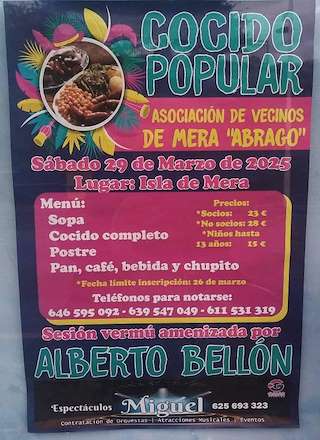 Fechas, información, programa, cartel, imágenes, mapa y ubicación de Cocido Popular de Mera  en  Ortigueira