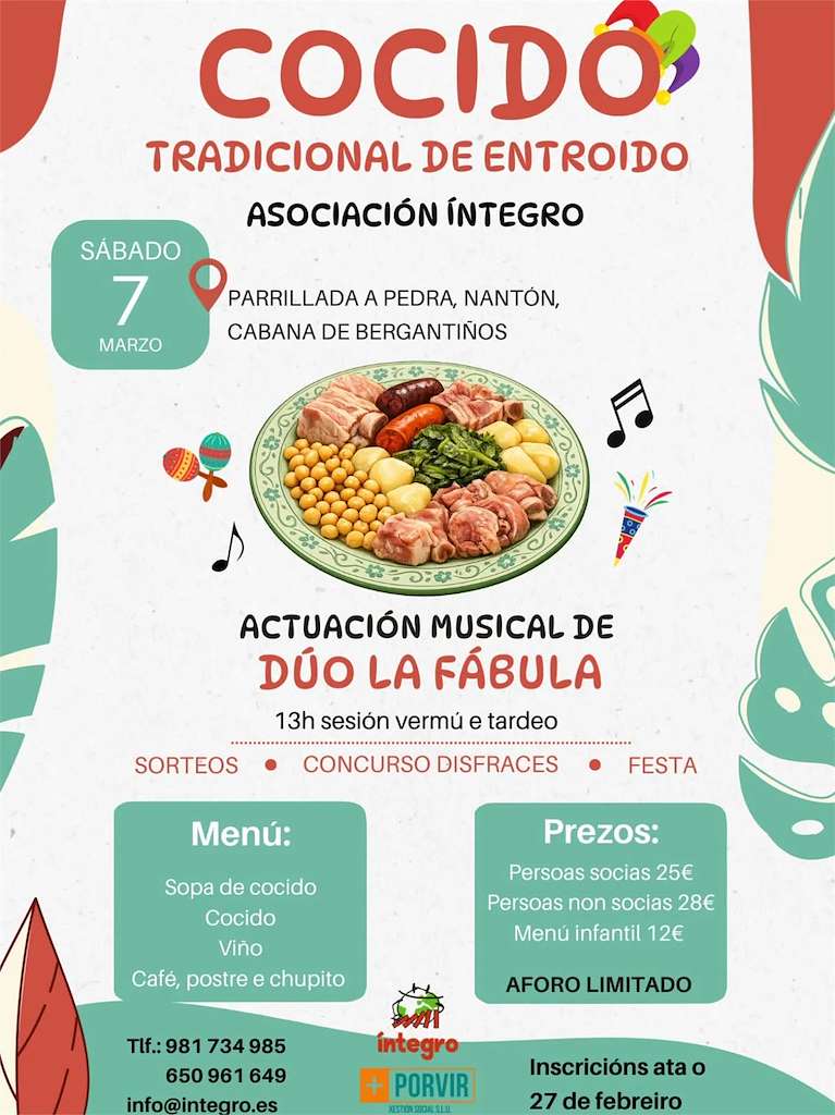 Cocido Tradicional de Carnaval de la Asociación Íntegro en Cabana de Bergantiños