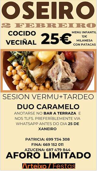 Fechas, información, programa, cartel, imágenes, mapa y ubicación de Cocido Veciñal de Oseiro  en  Arteixo